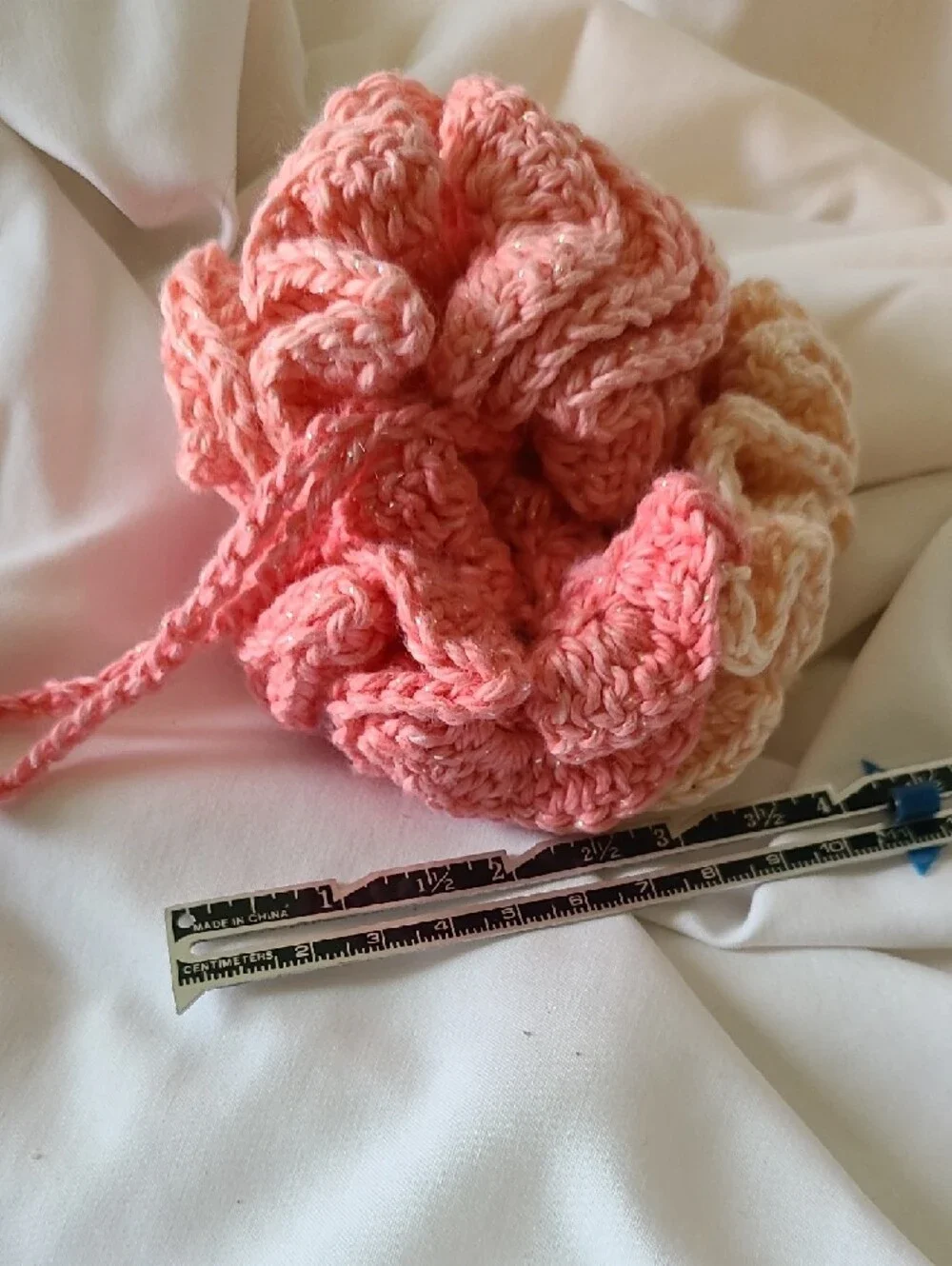 Handmade Crochet Exfoliating Shower Pouf By Grey Dove Creations NWOT